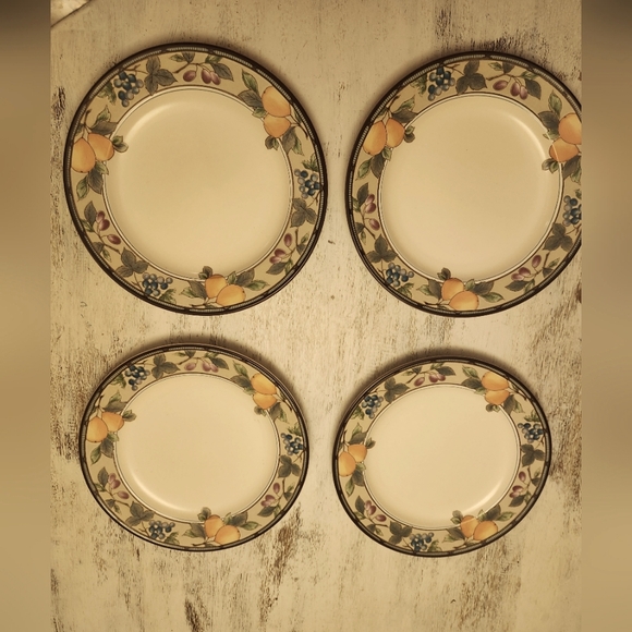 Mikasa Intaglio GARDEN HARVEST CAC29 Dinner Plates 11" Set of 4 NWT - Picture 1 of 5